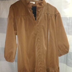 Mulla Bohemian Faux suede button down dress